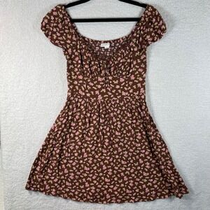 forest fairy grunge babydoll dress floral tie bust S prairie coquette milkmaid